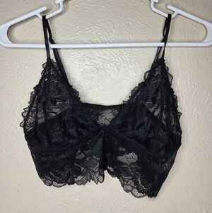 Intimately People Black Everyday Lace Longline Bralette  Size Medium New